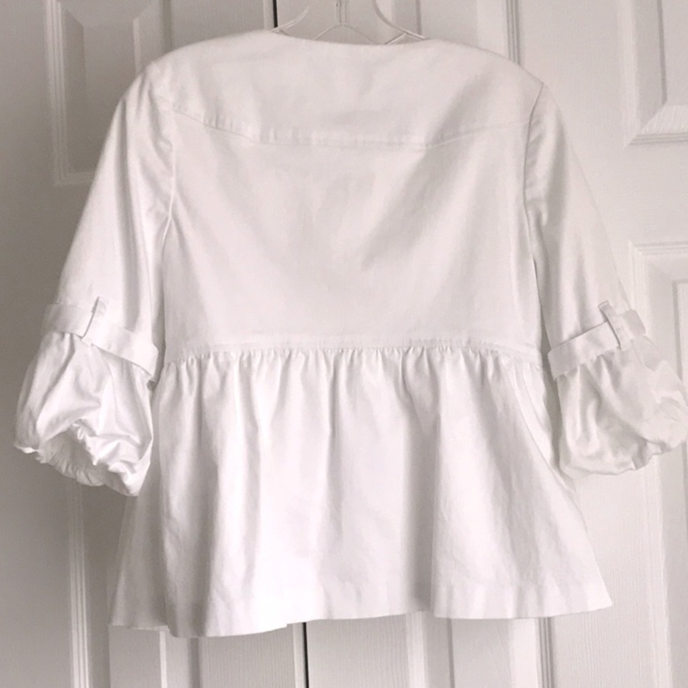 Bcbgeneration Puff Sleeve Top Jacket Lined Cotton - image 2